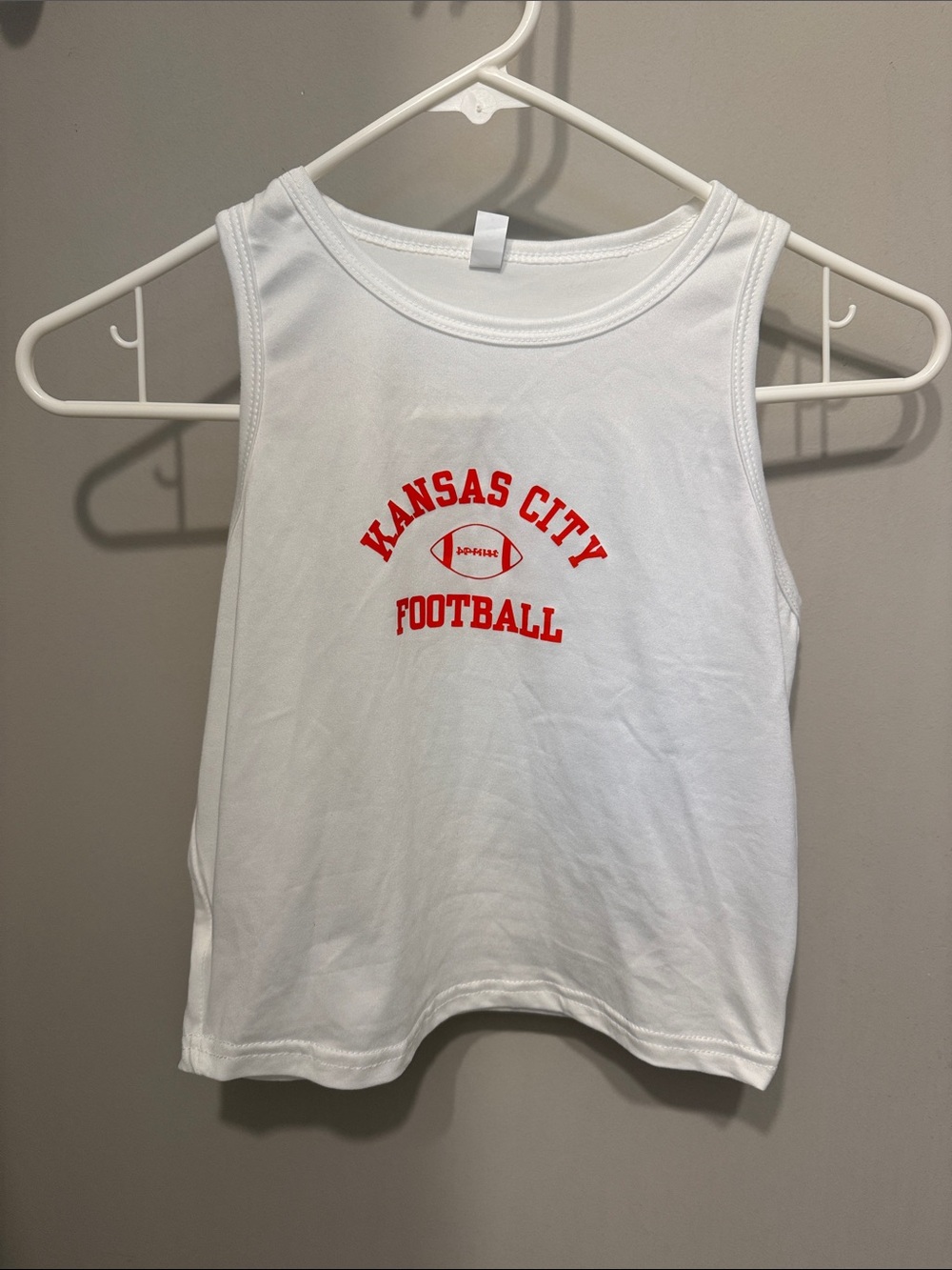 Kansas City Football White Cropped Tank Top